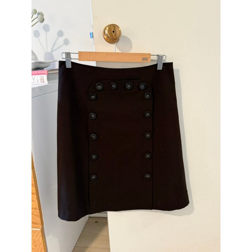 Elevenses Brown Button‎ Front A-Line Skirt Vintage Style Midi Skirt Size 6 🤎